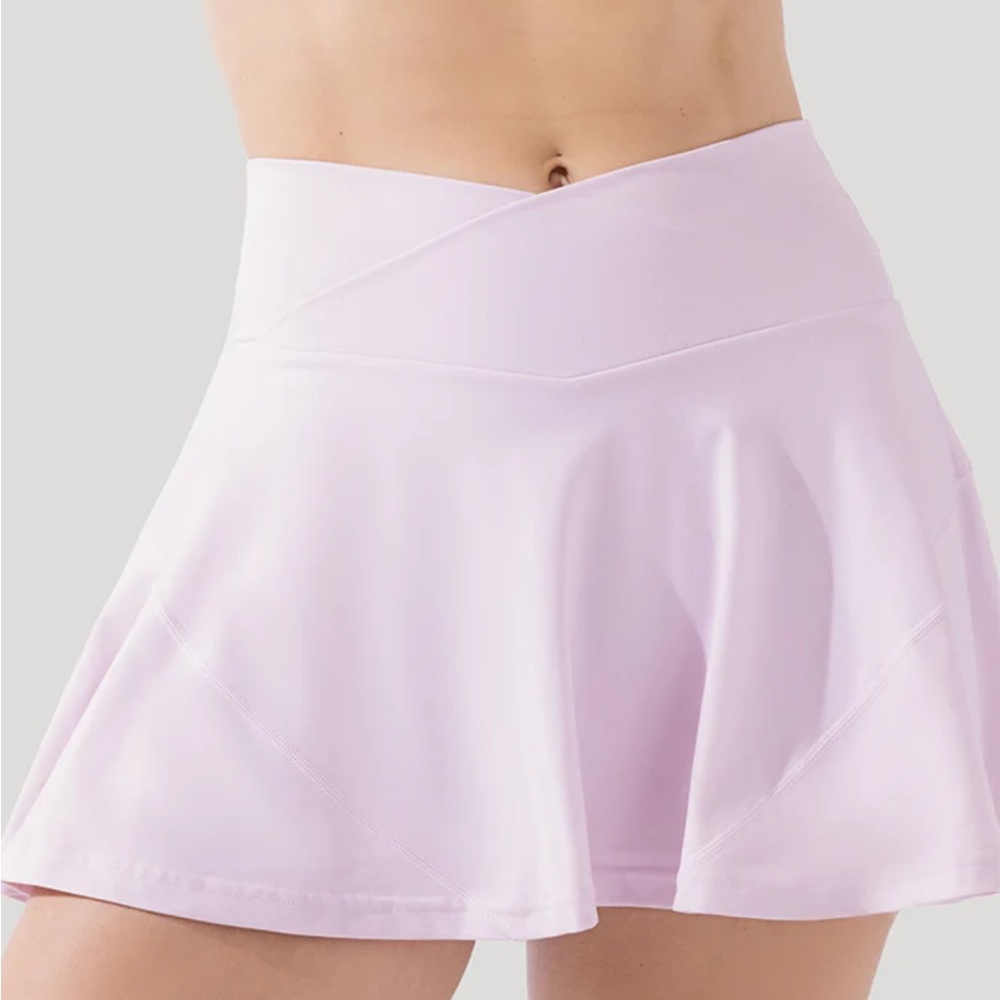 POPFLEX Crisscross Hourglass Twirl Skort with Pockets - Orchid Ice